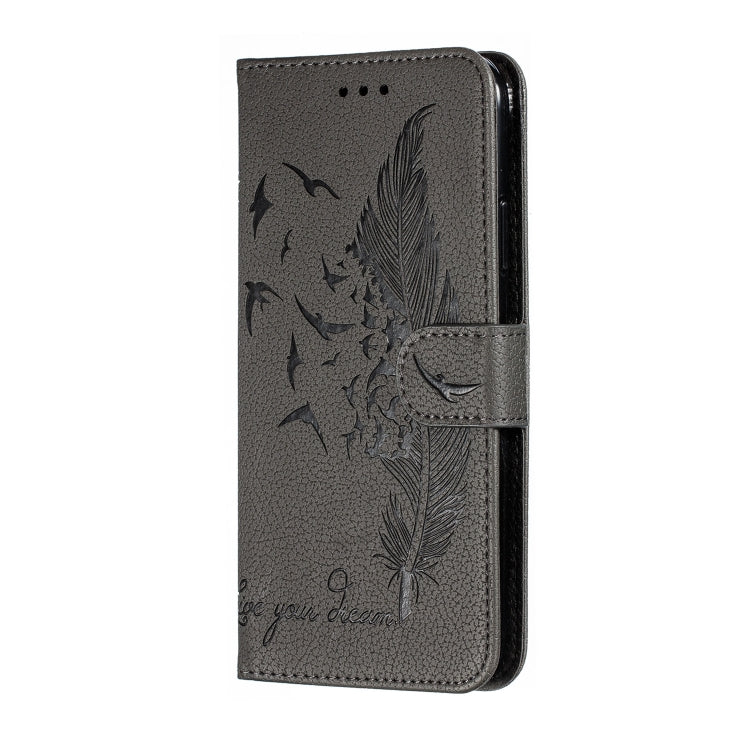 For iPhone 11 Pro Feather Pattern Litchi Texture Horizontal Flip Leather Case with Wallet & Holder & Card Slots