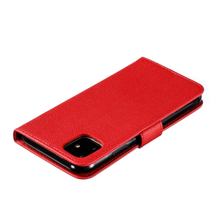 For iPhone 11 Feather Pattern Litchi Texture Horizontal Flip Leather Case with Wallet & Holder & Card Slots