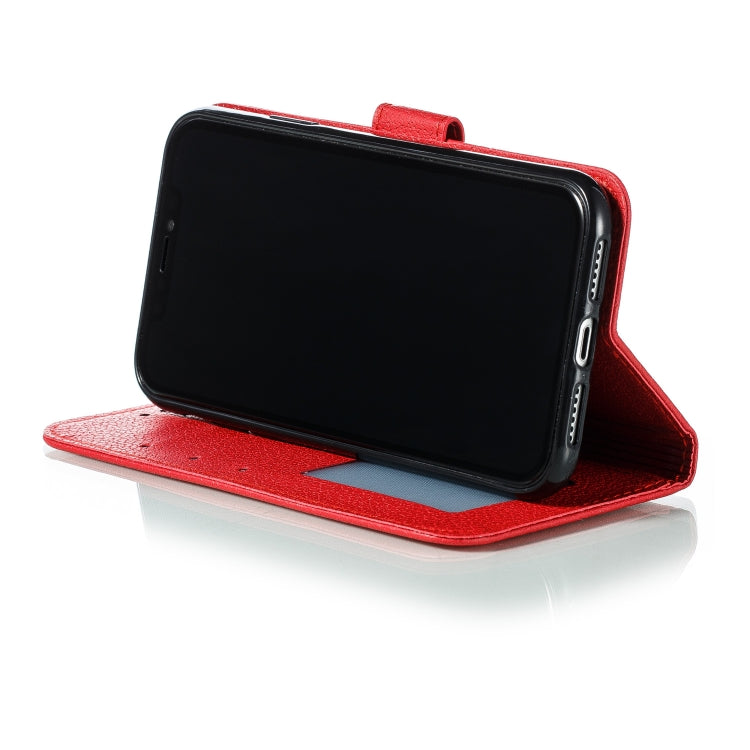 For iPhone 11 Feather Pattern Litchi Texture Horizontal Flip Leather Case with Wallet & Holder & Card Slots
