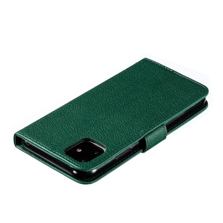 For iPhone 11 Feather Pattern Litchi Texture Horizontal Flip Leather Case with Wallet & Holder & Card Slots