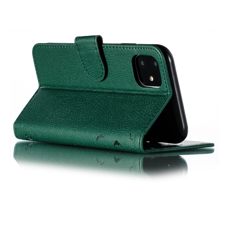 For iPhone 11 Feather Pattern Litchi Texture Horizontal Flip Leather Case with Wallet & Holder & Card Slots
