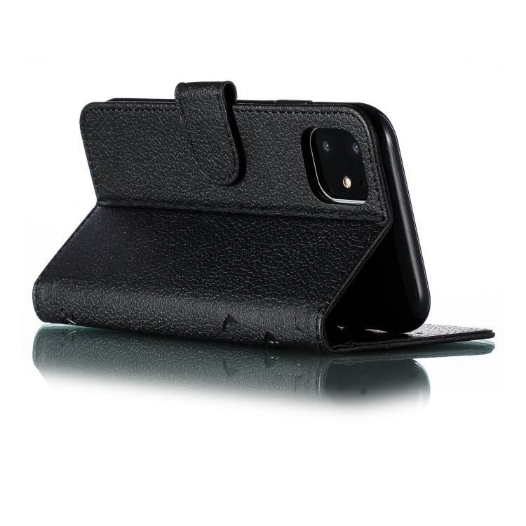 For iPhone 11 Feather Pattern Litchi Texture Horizontal Flip Leather Case with Wallet & Holder & Card Slots