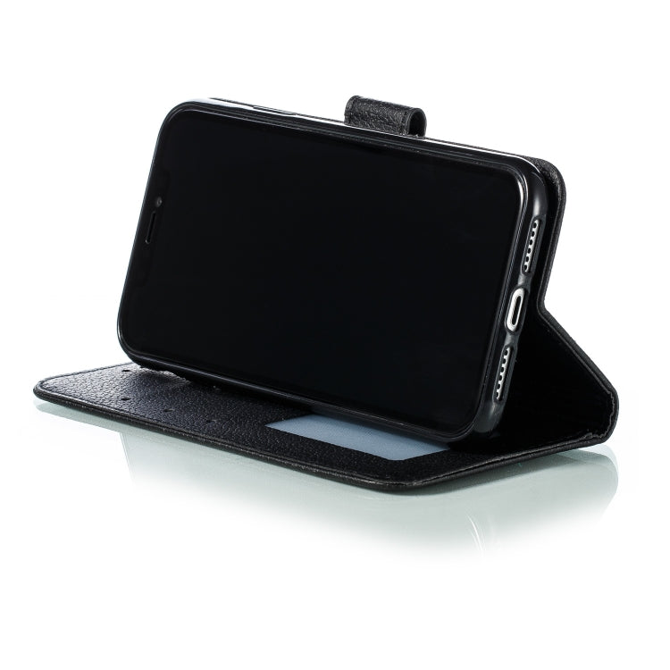 For iPhone 11 Feather Pattern Litchi Texture Horizontal Flip Leather Case with Wallet & Holder & Card Slots