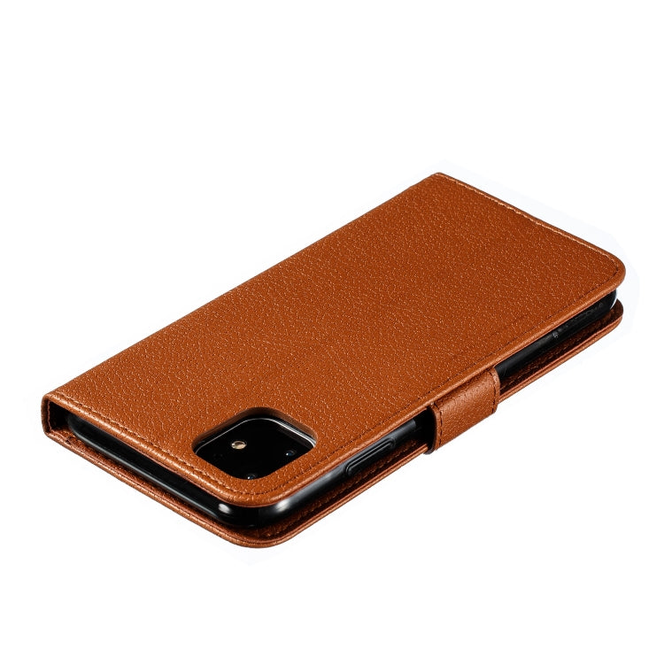 For iPhone 11 Feather Pattern Litchi Texture Horizontal Flip Leather Case with Wallet & Holder & Card Slots