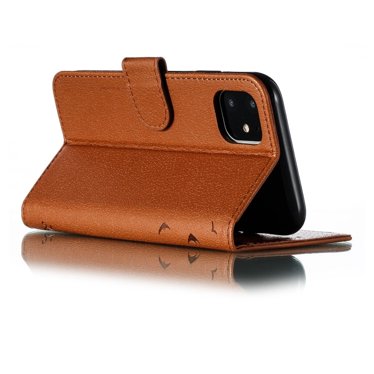For iPhone 11 Feather Pattern Litchi Texture Horizontal Flip Leather Case with Wallet & Holder & Card Slots