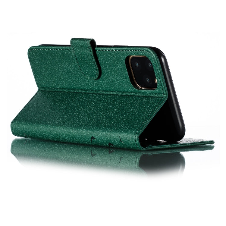 For iPhone 11 Pro Max Feather Pattern Litchi Texture Horizontal Flip Leather Case with Wallet & Holder & Card Slots