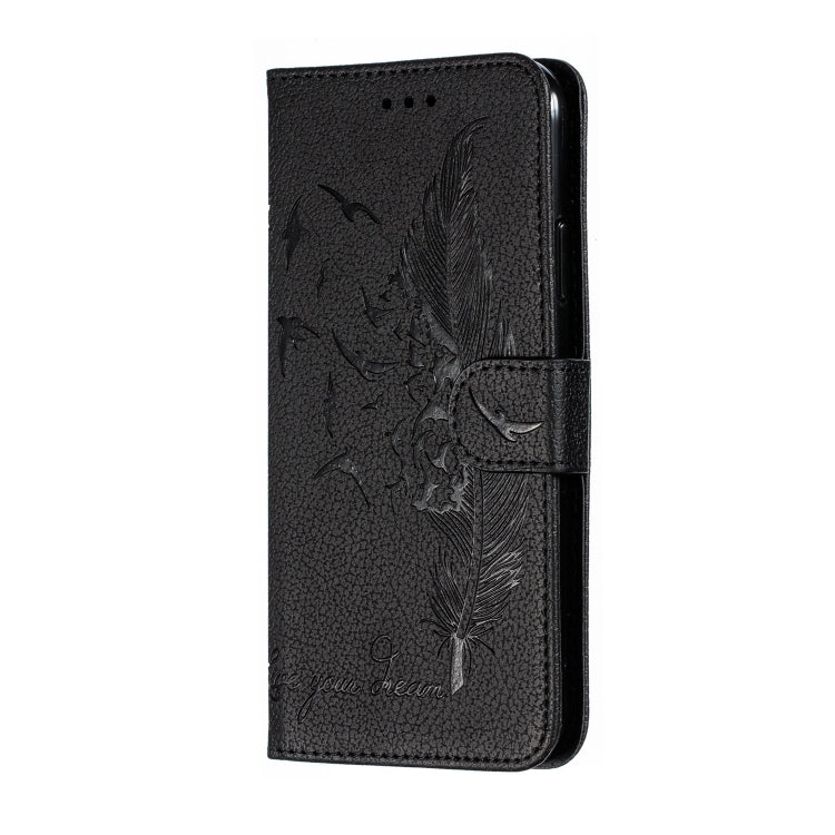 For iPhone 11 Pro Max Feather Pattern Litchi Texture Horizontal Flip Leather Case with Wallet & Holder & Card Slots