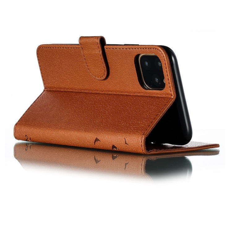 For iPhone 11 Pro Max Feather Pattern Litchi Texture Horizontal Flip Leather Case with Wallet & Holder & Card Slots