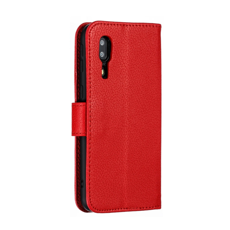 Feather Pattern Litchi Texture Horizontal Flip Leather Case with Wallet & Holder & Card Slots For Galaxy A2 Core