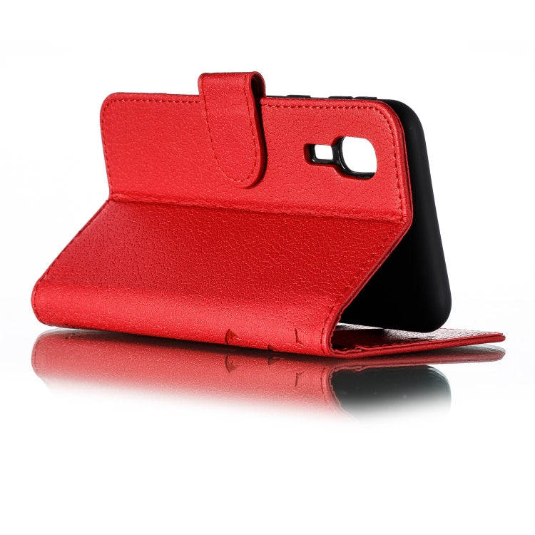 Feather Pattern Litchi Texture Horizontal Flip Leather Case with Wallet & Holder & Card Slots For Galaxy A2 Core
