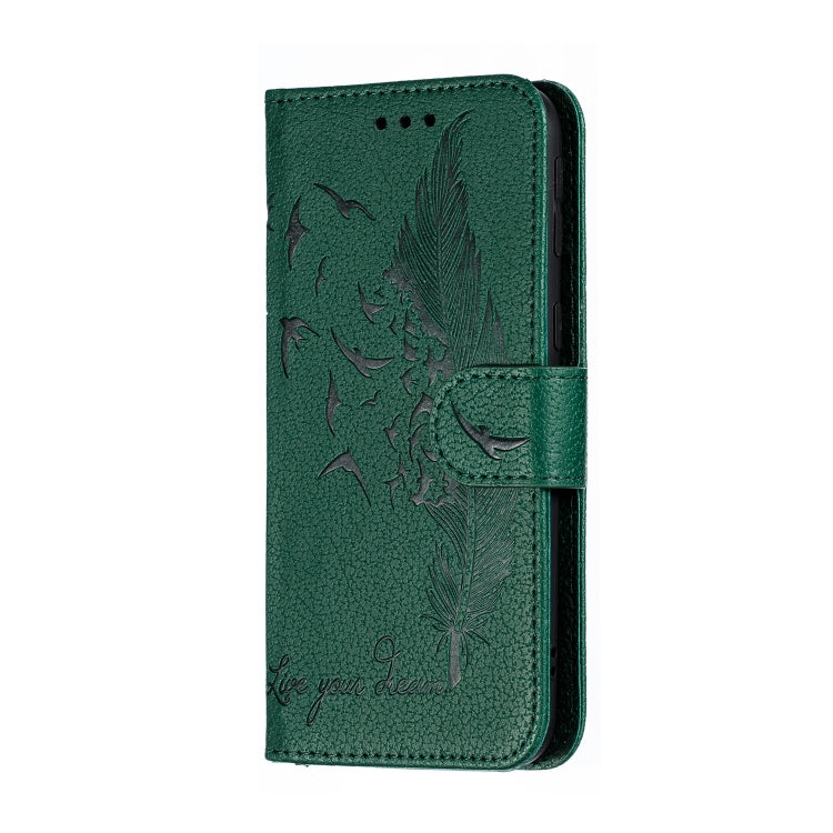Feather Pattern Litchi Texture Horizontal Flip Leather Case with Wallet & Holder & Card Slots For Galaxy A2 Core