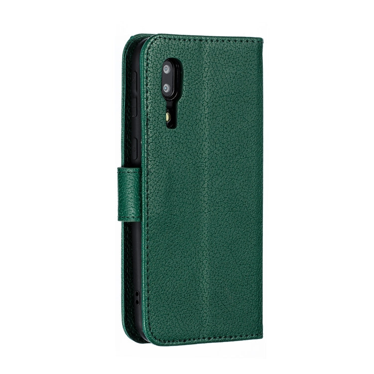 Feather Pattern Litchi Texture Horizontal Flip Leather Case with Wallet & Holder & Card Slots For Galaxy A2 Core
