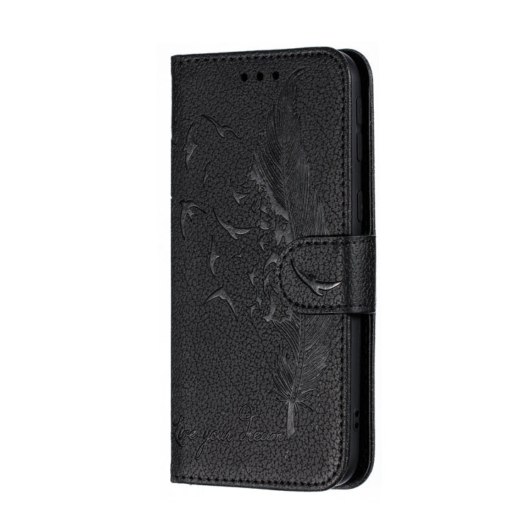 Feather Pattern Litchi Texture Horizontal Flip Leather Case with Wallet & Holder & Card Slots For Galaxy A2 Core
