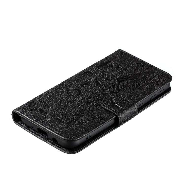 Feather Pattern Litchi Texture Horizontal Flip Leather Case with Wallet & Holder & Card Slots For Galaxy A2 Core