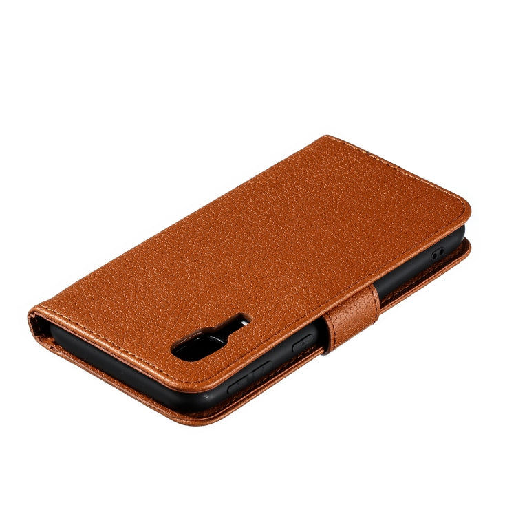 Feather Pattern Litchi Texture Horizontal Flip Leather Case with Wallet & Holder & Card Slots For Galaxy A2 Core