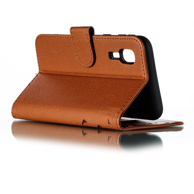 Feather Pattern Litchi Texture Horizontal Flip Leather Case with Wallet & Holder & Card Slots For Galaxy A2 Core