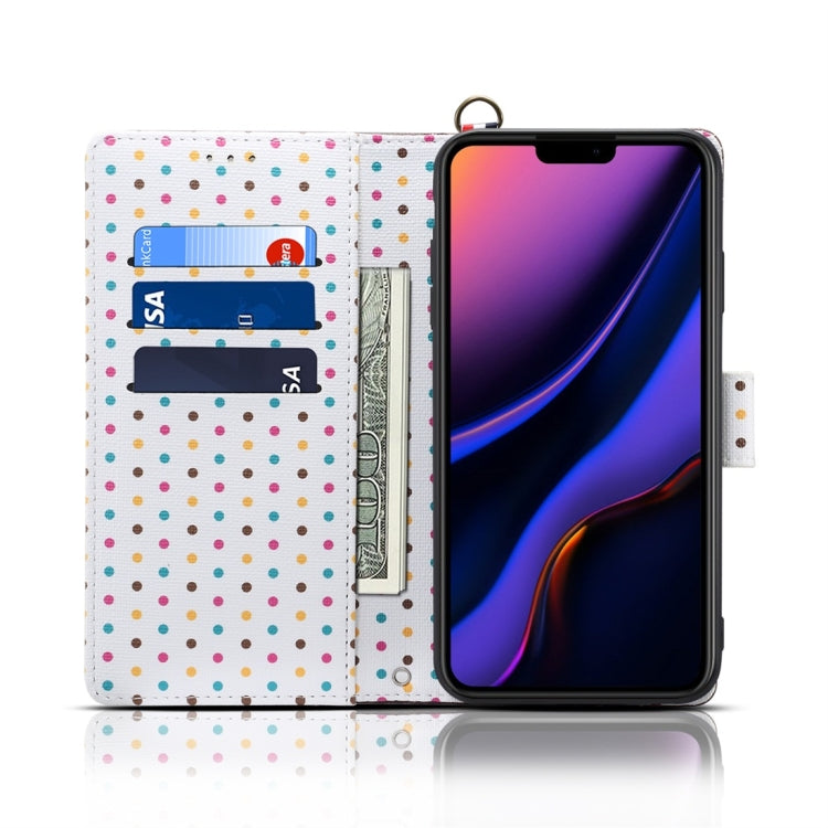 For iPhone 11 Wave Point Horizontal Flip Leather Case with Card Slots & Holder & Wallet & Lanyard