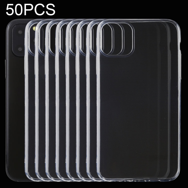 50 PCS 0.5mm Ultra-Thin Transparent TPU Protective Case for iPhone 11 Pro