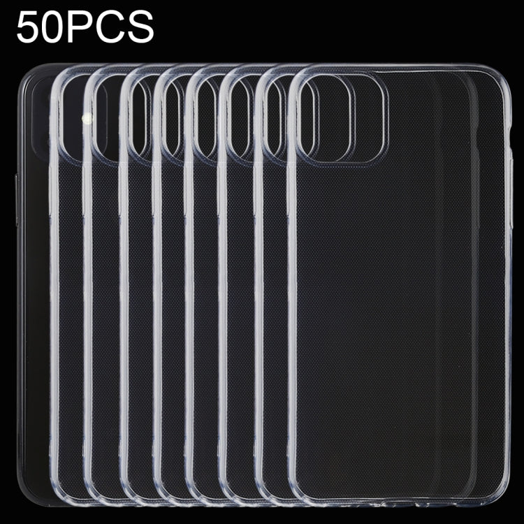 50 PCS 0.5mm Ultra-Thin Transparent TPU Protective Case for iPhone 11