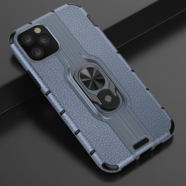 For iPhone 11 Pro Litchi Texture PC + TPU Combination Casewith Magnetic Ring Holder