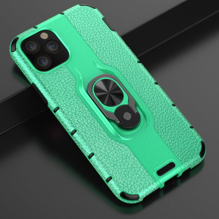 For iPhone 11 Pro Max Litchi Texture PC + TPU Combination Case with Magnetic Ring Holder