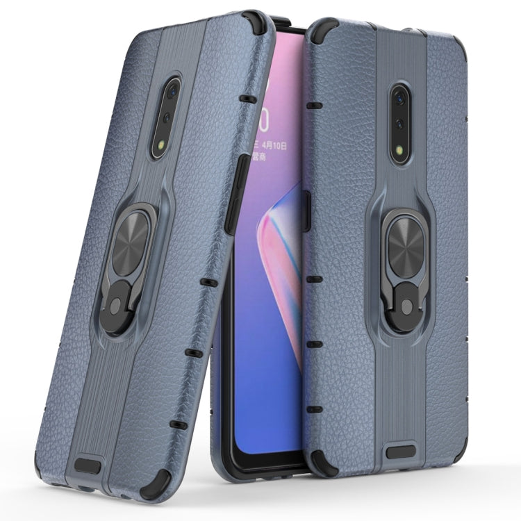 Litchi Texture PC + TPU Combination Case with Magnetic Ring Holder For Oppo K3 / Realme X