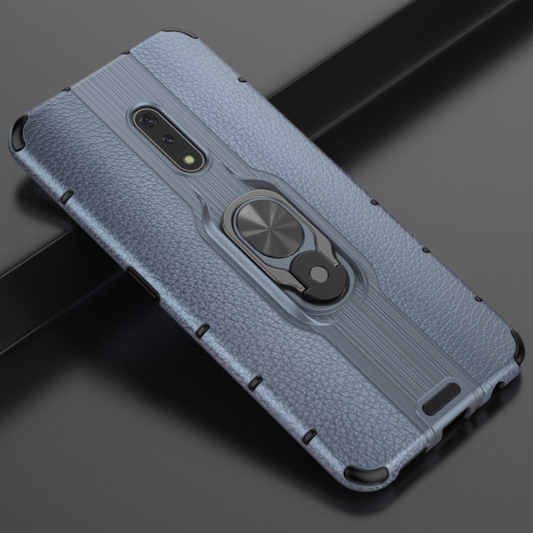 Litchi Texture PC + TPU Combination Case with Magnetic Ring Holder For Oppo K3 / Realme X