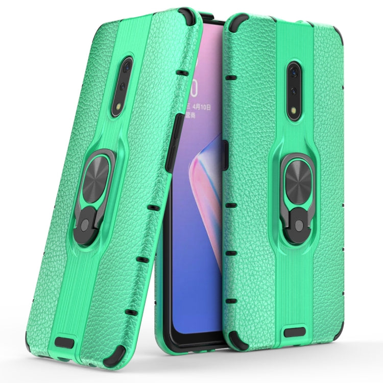 Litchi Texture PC + TPU Combination Case with Magnetic Ring Holder For Oppo K3 / Realme X