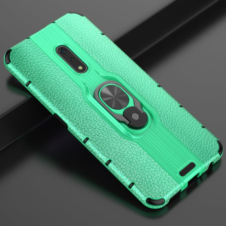 Litchi Texture PC + TPU Combination Case with Magnetic Ring Holder For Oppo K3 / Realme X
