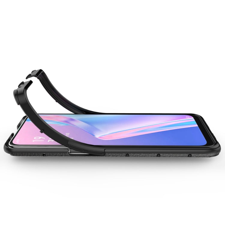 Litchi Texture PC + TPU Combination Case with Magnetic Ring Holder For Oppo K3 / Realme X