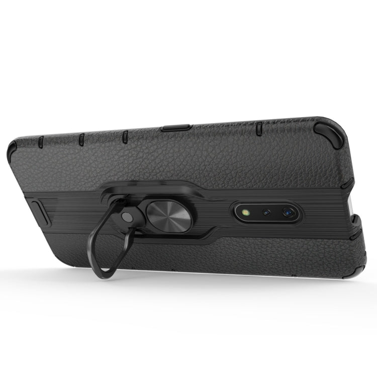 Litchi Texture PC + TPU Combination Case with Magnetic Ring Holder For Oppo K3 / Realme X