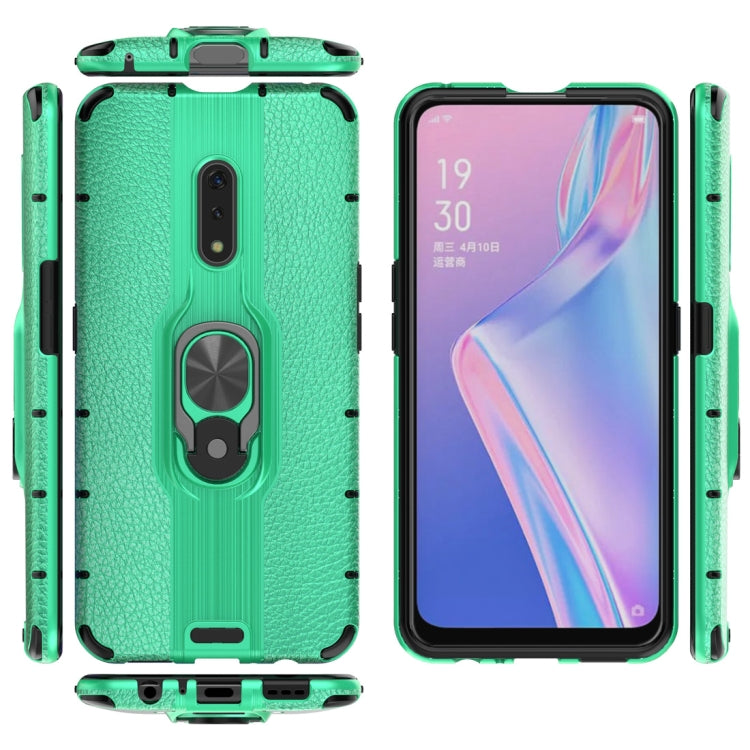 Litchi Texture PC + TPU Combination Case with Magnetic Ring Holder For Oppo K3 / Realme X