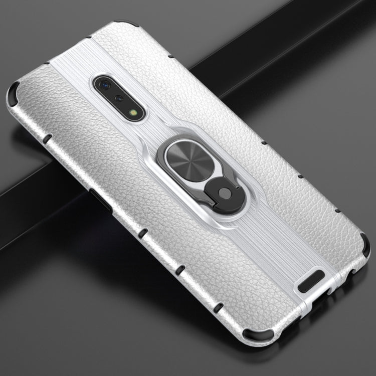 Litchi Texture PC + TPU Combination Case with Magnetic Ring Holder For Oppo K3 / Realme X