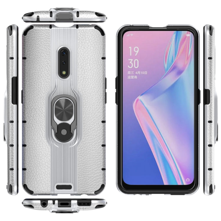 Litchi Texture PC + TPU Combination Case with Magnetic Ring Holder For Oppo K3 / Realme X