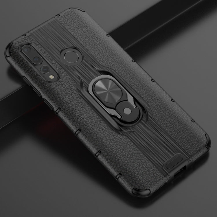 Litchi Texture PC + TPU Combination Case with Magnetic Ring Holder For Huawei nova 5 / nova 5 Pro
