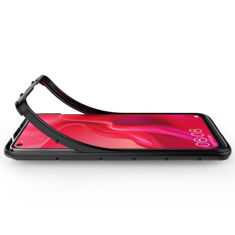 Litchi Texture PC + TPU Combination Case with Magnetic Ring Holder For Huawei nova 5 / nova 5 Pro