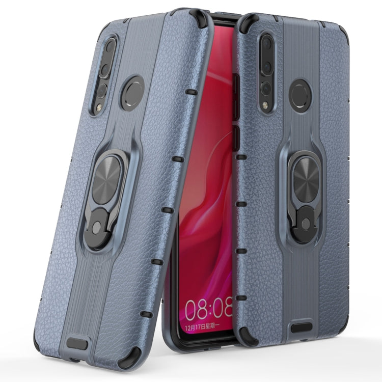 Litchi Texture PC + TPU Combination Case with Magnetic Ring Holder For Huawei nova 5 / nova 5 Pro