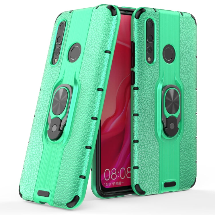 Litchi Texture PC + TPU Combination Case with Magnetic Ring Holder For Huawei nova 5 / nova 5 Pro