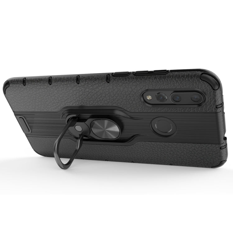 Litchi Texture PC + TPU Combination Case with Magnetic Ring Holder For Huawei nova 5 / nova 5 Pro