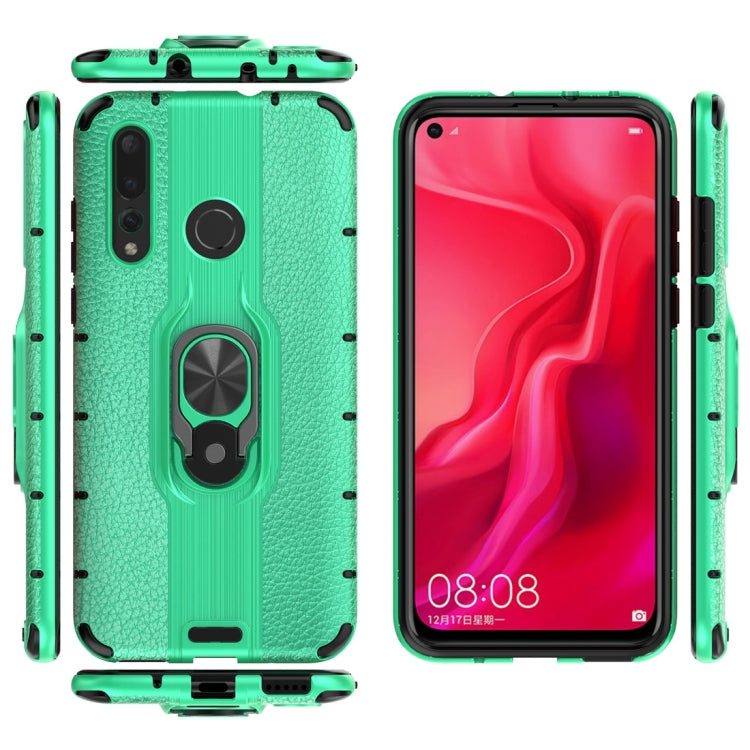 Litchi Texture PC + TPU Combination Case with Magnetic Ring Holder For Huawei nova 5 / nova 5 Pro