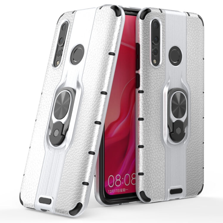Litchi Texture PC + TPU Combination Case with Magnetic Ring Holder For Huawei nova 5 / nova 5 Pro