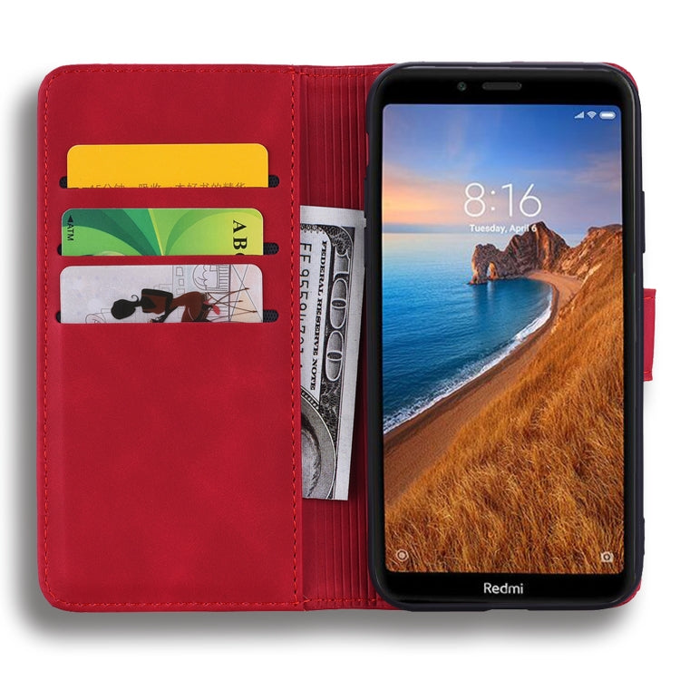 Calf Pattern Double Folding Design Embossed Leather Case with Wallet & Holder & Card Slots for Xiaomi Redmi 7A