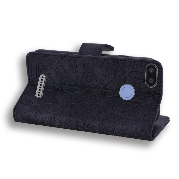 Calf Pattern Double Folding Design Embossed Leather Case with Wallet & Holder & Card Slots for Xiaomi Redmi 6 / 6A
