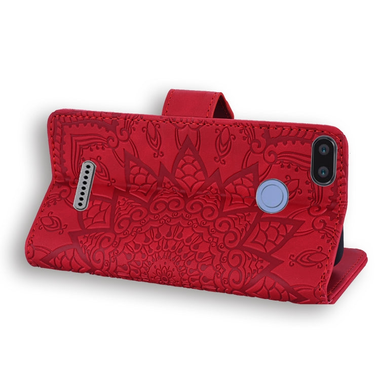 Calf Pattern Double Folding Design Embossed Leather Case with Wallet & Holder & Card Slots for Xiaomi Redmi 6 / 6A