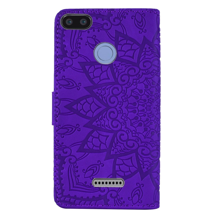Calf Pattern Double Folding Design Embossed Leather Case with Wallet & Holder & Card Slots for Xiaomi Redmi 6 / 6A