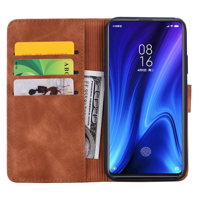 Calf Pattern Double Folding Design Embossed Leather Case with Wallet & Holder & Card Slots for Xiaomi Redmi K20 / K20 Pro