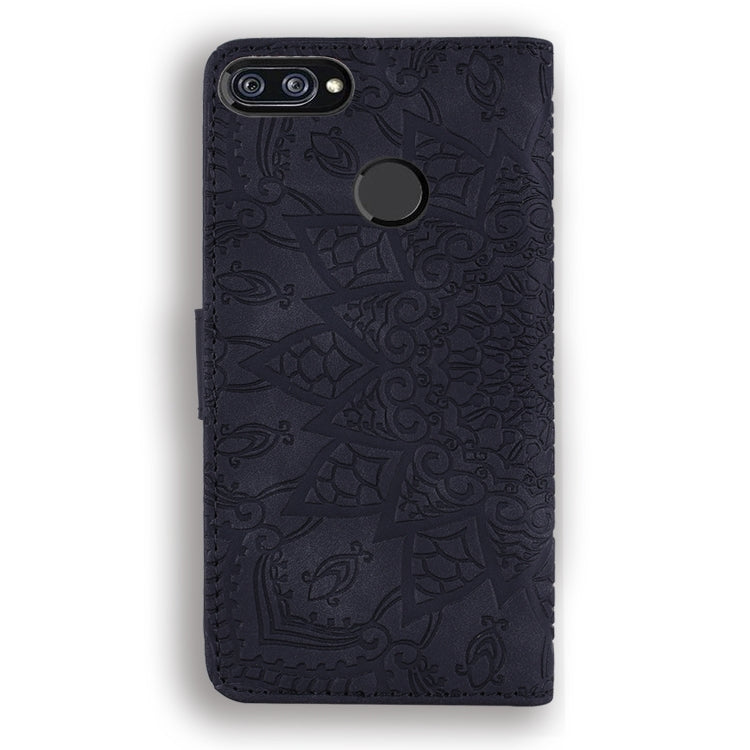 Calf Pattern Double Folding Design Embossed Leather Case with Wallet & Holder & Card Slots for Xiaomi Mi 8 Lite
