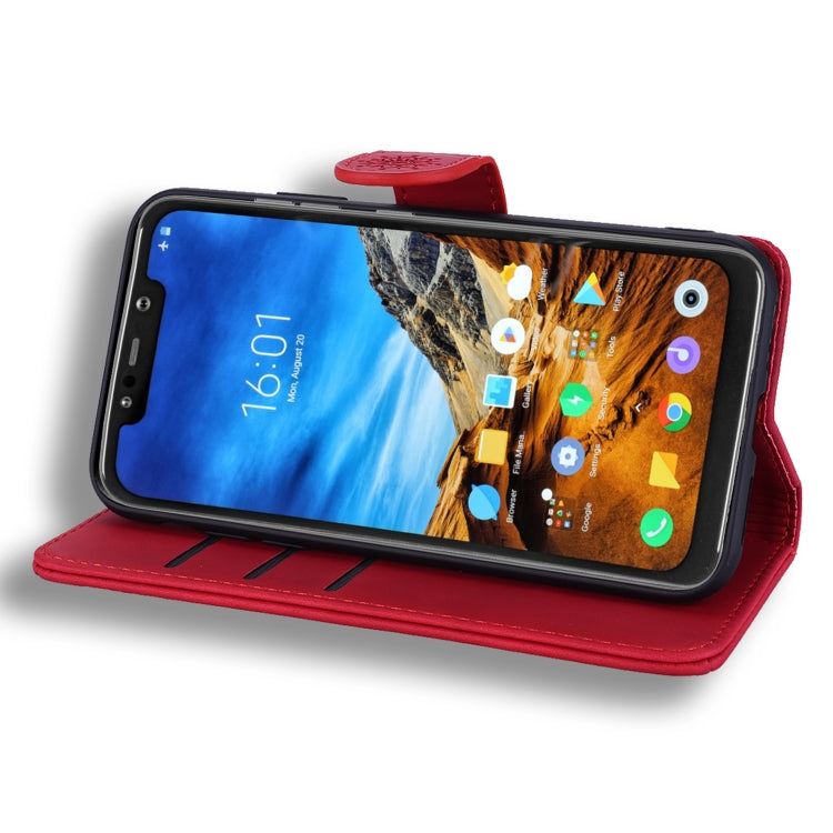 Calf Pattern Double Folding Design Embossed Leather Case with Wallet & Holder & Card Slots for Xiaomi Pocophone F1