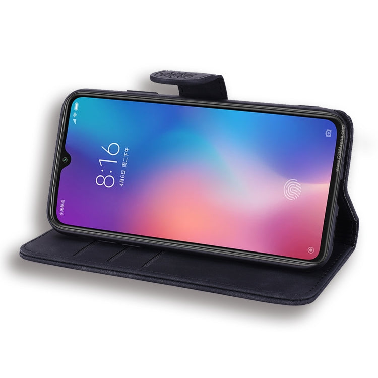 Calf Pattern Double Folding Design Embossed Leather Case with Wallet & Holder & Card Slots for Xiaomi Mi 9