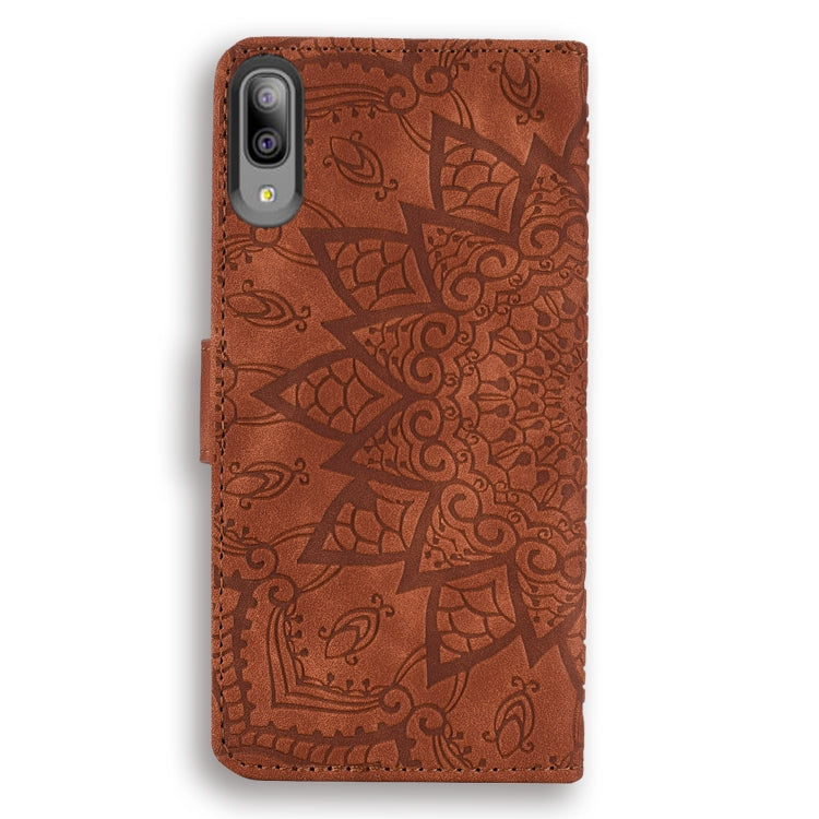 Calf Pattern Double Folding Design Embossed Leather Case with Wallet & Holder & Card Slots for Galaxy A10e